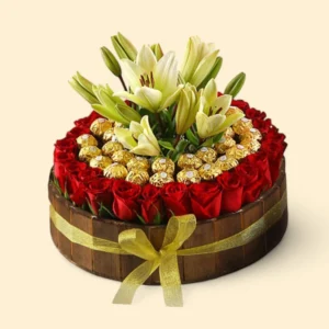 Box flowers - chocolate - lily-Photoroom