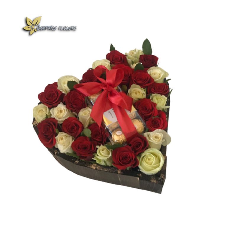 wood box flowers & chocolate Flowers Delivery Amman Gifts jordan